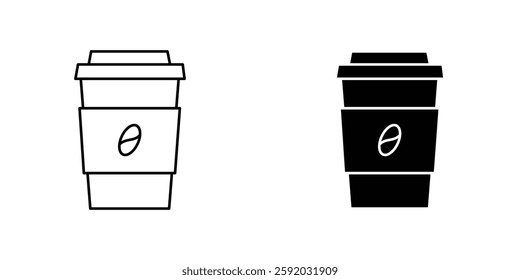 Coffee icon symbol collection on white background.