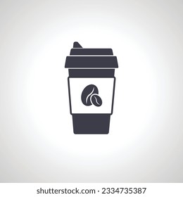 icono de café. quitarse el café en un icono de una taza desechable.