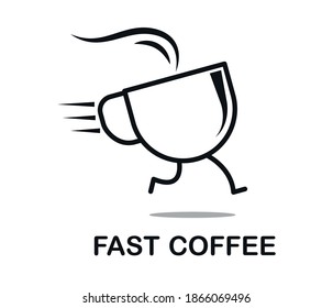 coffee icon template. fast food logo background. Modern concept for restaurant, cafe, delivery.
