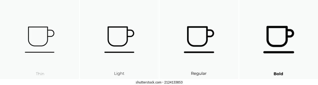 coffee icon. Thin, Light Regular And Bold style design isolated on white background