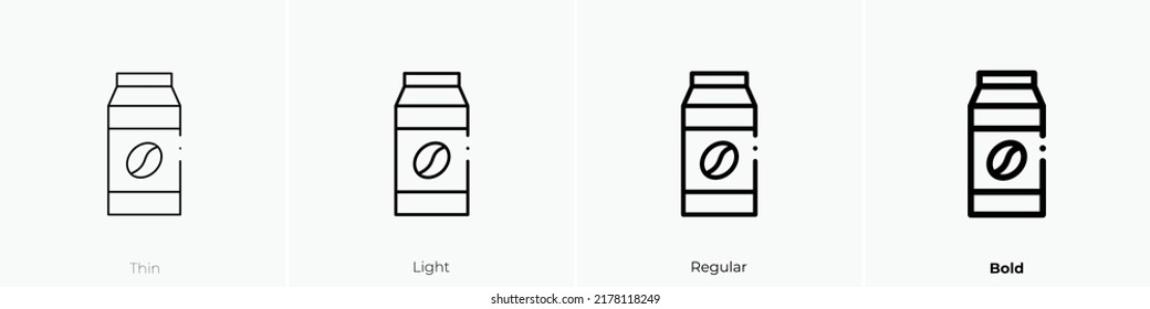 coffee icon. Thin, Light Regular And Bold style design isolated on white background
