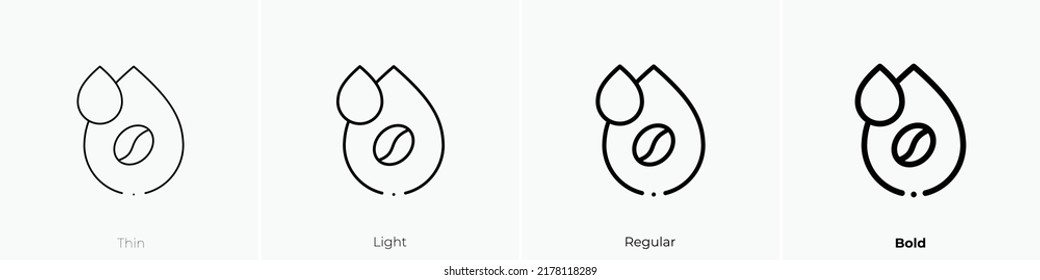 coffee icon. Thin, Light Regular And Bold style design isolated on white background