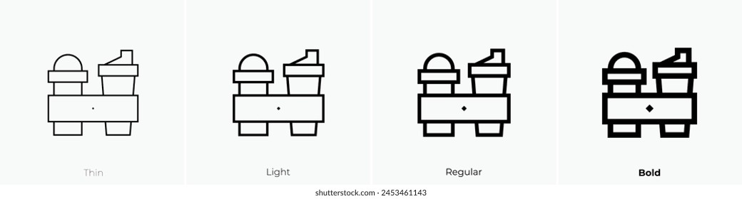 coffee icon. Thin, Light Regular And Bold style design isolated on white background