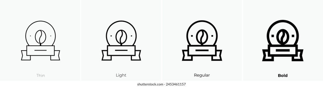 coffee icon. Thin, Light Regular And Bold style design isolated on white background
