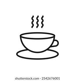 Icono de café Arte de línea delgada aislado