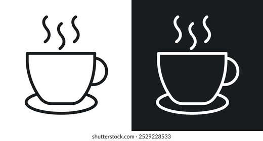 Coffee icon in Thin line black color. flat simple vector symbols illustration. - Powered by Shutterstock - Get 15% off with code: PIKWIZARD15