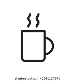 Icono de café Ilustración plana de línea delgada
