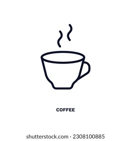 coffee icon. Thin line coffee icon from hotel and restaurant collection. Outline vector isolated on white background. Editable coffee symbol can be used web and mobile