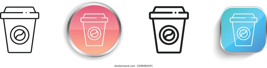 coffee icon. Thin Linear, Regular and Button Style Design Isolated On White Background