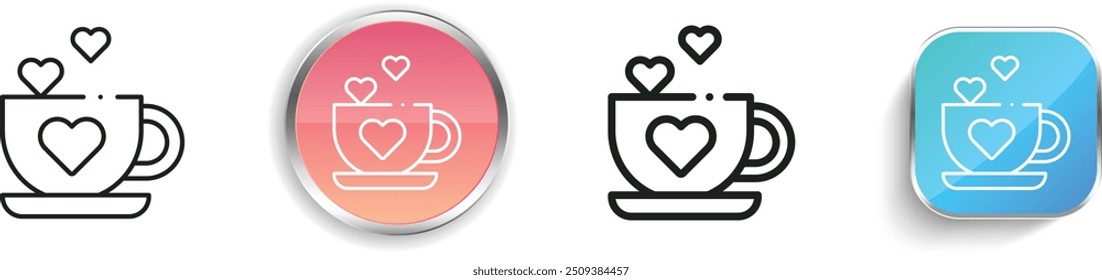 coffee icon. Thin Linear, Regular and Button Style Design Isolated On White Background