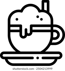 coffee icon. Thin Linear Style Design Isolated On White Background