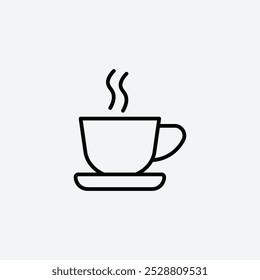 Coffee icon in tree different line stroke sizes.