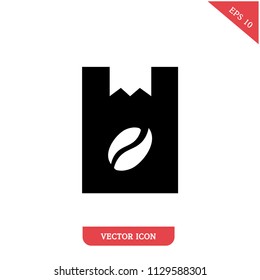 Coffee icon vector, bag symbol