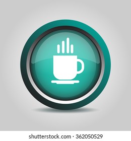 Coffee icon, vector button