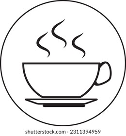 coffee icon vector design template and illustration with editable stroke 