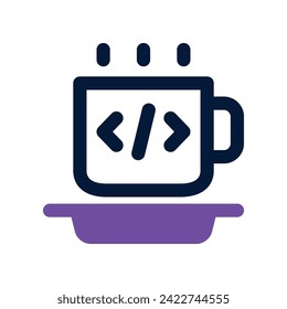 Kaffeesymbol. Vektorsymbol mit zwei Tönen für Ihre Website, Ihr Handy, Ihre Präsentation und Ihr Logo-Design.