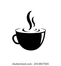 Kaffeesymbol, Vektorgrafik. Schild zur Illustration von heißem Getränk. Teesymbol oder -logo.
