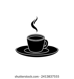 Kaffeesymbol, Vektorgrafik. Schild zur Illustration von heißem Getränk. Teesymbol oder -logo.