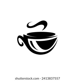 Kaffeesymbol, Vektorgrafik. Schild zur Illustration von heißem Getränk. Teesymbol oder -logo.
