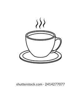 Vector de iconos de café. Signo de ilustración de bebida caliente. Símbolo o logotipo del té.