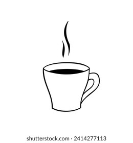 Vector de iconos de café. Signo de ilustración de bebida caliente. Símbolo o logotipo del té.