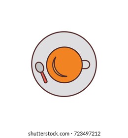 Coffee icon vector illustration cafe drink night logo