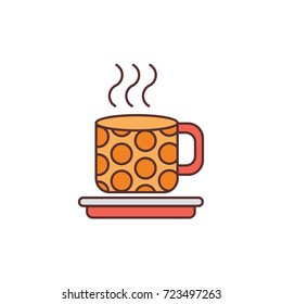 Coffee icon vector illustration cafe drink night logo
