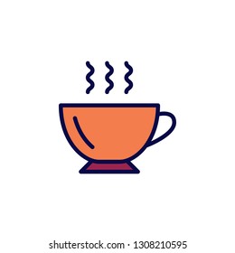 Coffee Icon Vector Illustration in Filled Style for Any Purpose