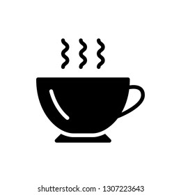 Coffee Icon Vector Illustration in Glyph Style for Any Purpose