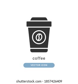 ilustración del vector de icono de café. diseño de glifos de icono de café.