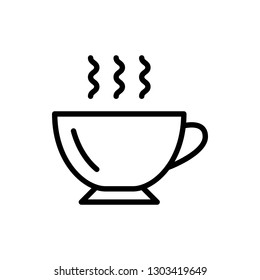 Coffee Icon Vector Illustration in Line Style for Any Purpose