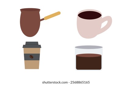 Coffee icon vector illustration Set of coffee on isolated background Drink sign concept