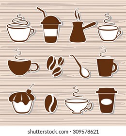 Coffee icon vector illustration set