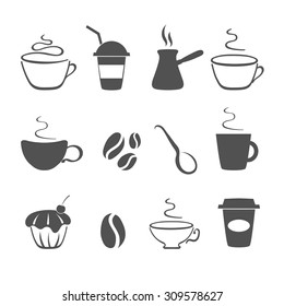 Coffee icon vector illustration set