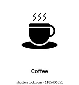 Coffee icon vector isolated on white background, logo concept of Coffee sign on transparent background, filled black symbol