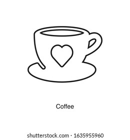 Coffee icon vector on white background. Black icon illustration