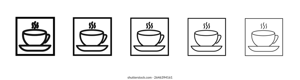 Coffee icon vector outline set illustration sign