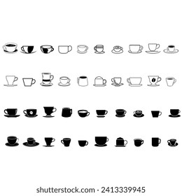 Coffee icon vector set. Hot drink illustration sign collection. Coffee house symbol. Coffee machine logo.