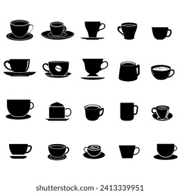 Coffee icon vector set. Hot drink illustration sign collection. Coffee house symbol. Coffee machine logo.