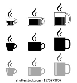 Coffee Icon Vector Set on White