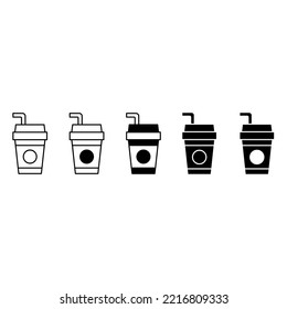 Coffee icon vector set. Tea illustration sign collection. hot drinks symbol or logo.