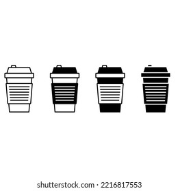 Juego de vectores de iconos de café. Colección de signos de la ilustración del té. símbolo o logotipo de bebidas calientes.