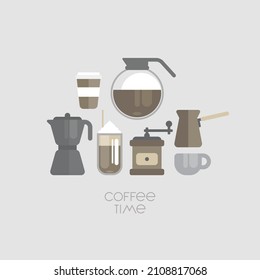 Coffee icon vector set. Template for cafe menu.