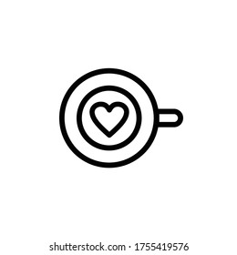 símbolo del vector del icono del café aislado
