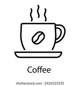Coffee Icon vector, Such Line sign as autumn, Submission of autumn icons. Vector Computer Isolated Pictograms for Web on White Background Editable Stroke stock illustration