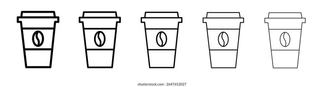 ícone de café vetor fino contorno estilo sinal