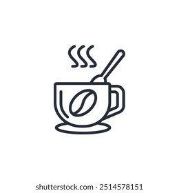 Coffee icon. vector.Editable stroke.linear style sign for use web design,logo.Symbol illustration.