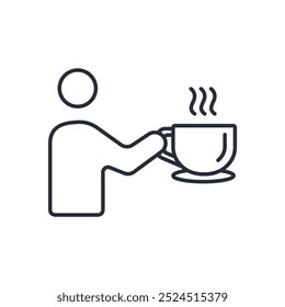 Coffee icon. vector.Editable stroke.linear style sign for use web design,logo.Symbol illustration.