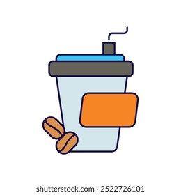 Icono de café con fondo blanco Vector Ilustración de stock