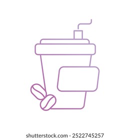 ícone de café com fundo branco vetor ilustração stock